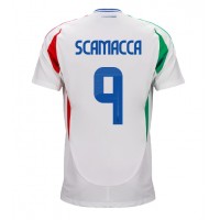 Camiseta Italia Gianluca Scamacca #9 Visitante Equipación Eurocopa 2024 manga corta